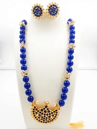 Sreevee Handmade Blue Kemp Stone Jewellery set for Women-thumb1