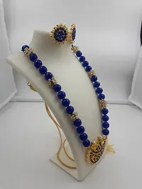 Sreevee Handmade Blue Kemp Stone Jewellery set for Women-thumb2