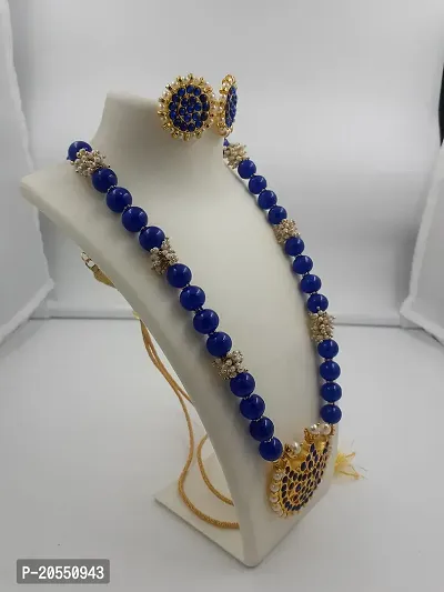 Sreevee Handmade Blue Kemp Stone Jewellery set for Women-thumb3