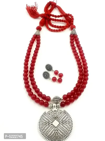 Maroon beads Jewellery Set for women