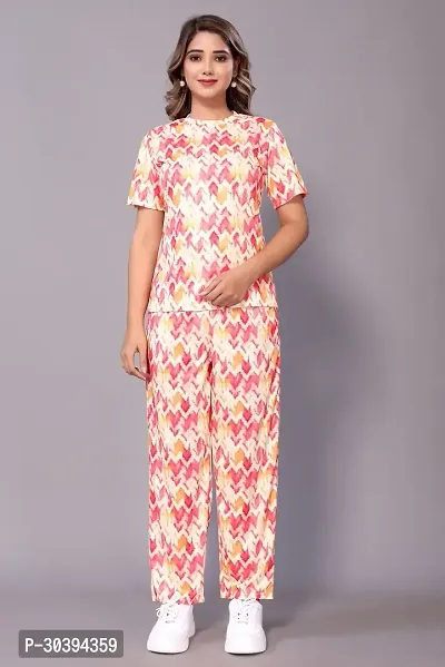 Elegant Multicoloured Cotton Blend Printed Night Suits For Women-thumb0