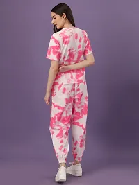 Elegant Pink Cotton Blend Printed Night Suits For Women-thumb3