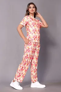 Elegant Multicoloured Cotton Blend Printed Night Suits For Women-thumb1