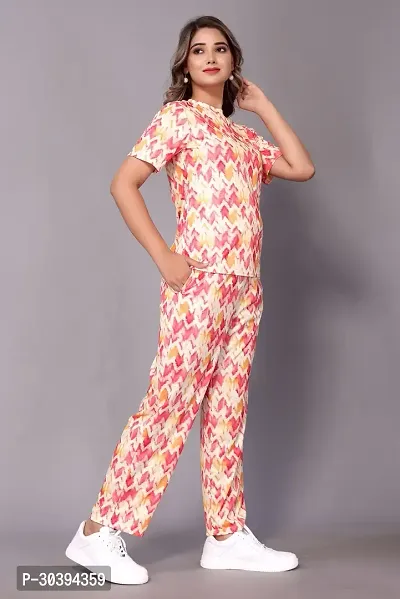 Elegant Multicoloured Cotton Blend Printed Night Suits For Women-thumb2