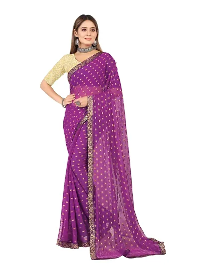 Classic Chiffon Woven Saree with Blouse piece