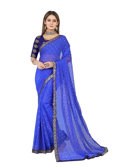 Classic Chiffon Woven Saree with Blouse piece