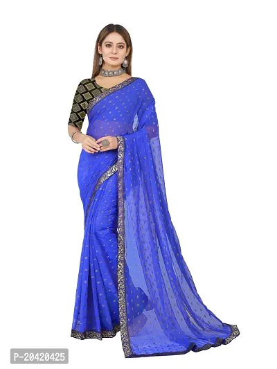 Classic Chiffon Woven Saree with Blouse piece