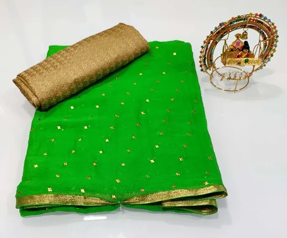 Attractive Chiffon Saree with Blouse piece 