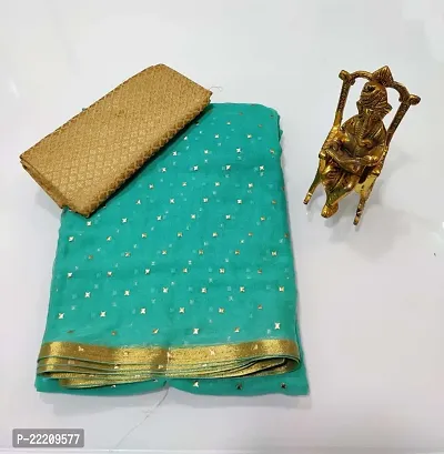 Fancy Chiffon Saree with Blouse Piece for Women-thumb0