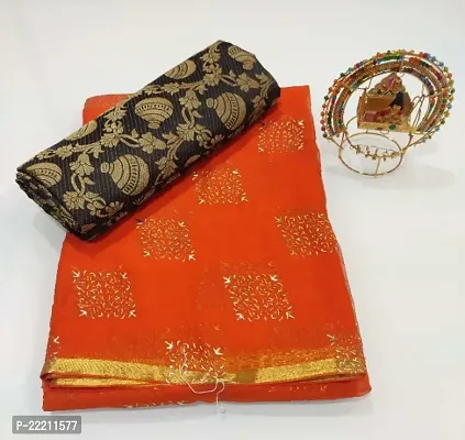 Fancy Chiffon Saree with Blouse Piece for Women-thumb0