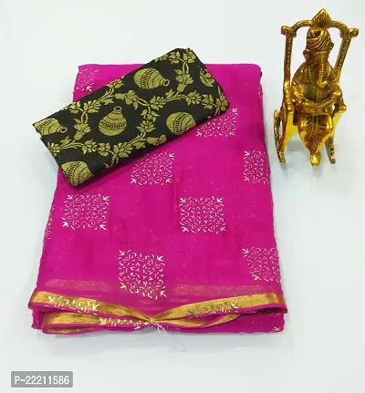 Fancy Chiffon Saree with Blouse Piece for Women