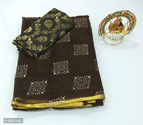 Fancy Chiffon Saree with Blouse Piece for Women