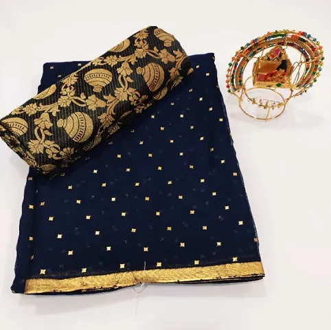 Fancy Chiffon Saree with Blouse Piece for Women