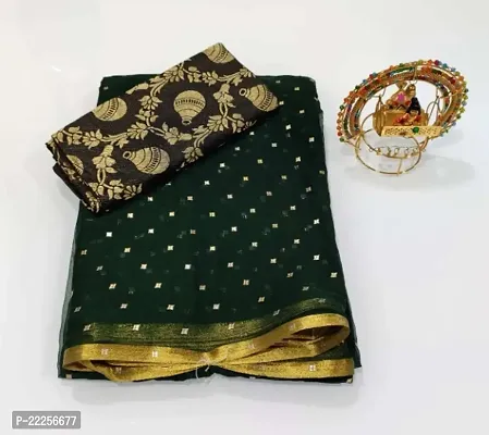 Fancy Chiffon Saree with Blouse Piece for Women-thumb0