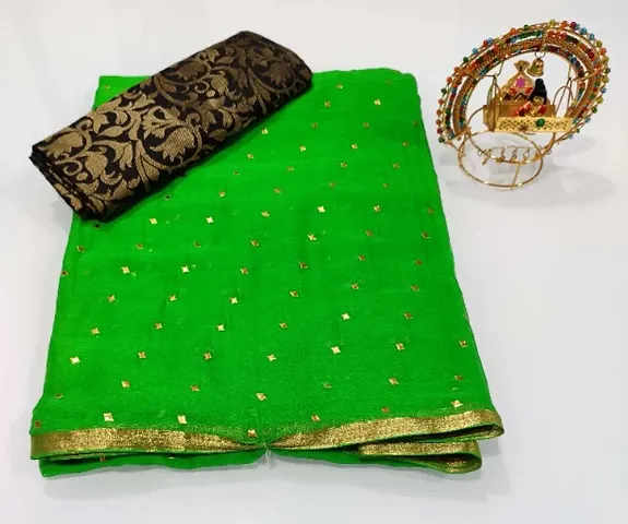 Fancy Chiffon Saree with Blouse Piece for Women