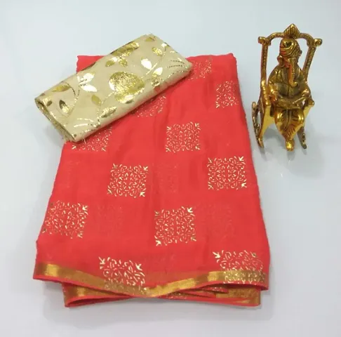 Alluring Silk Blend Saree with Blouse piece 