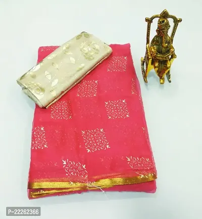 Fancy Chiffon Saree with Blouse Piece for Women-thumb0