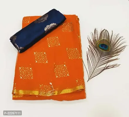 Fancy Chiffon Saree with Blouse Piece for Women-thumb0