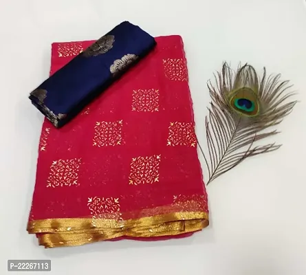 Fancy Chiffon Saree with Blouse Piece for Women