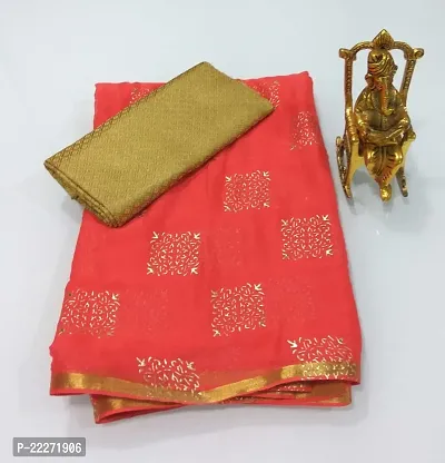 Fancy Chiffon Saree with Blouse Piece for Women