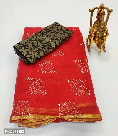 Fancy Chiffon Saree with Blouse Piece for Women