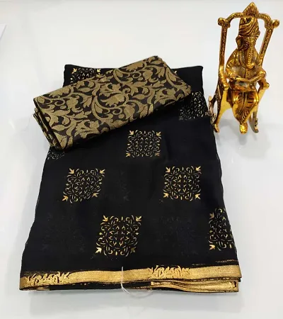 Best Selling Chiffon Saree with Blouse piece 