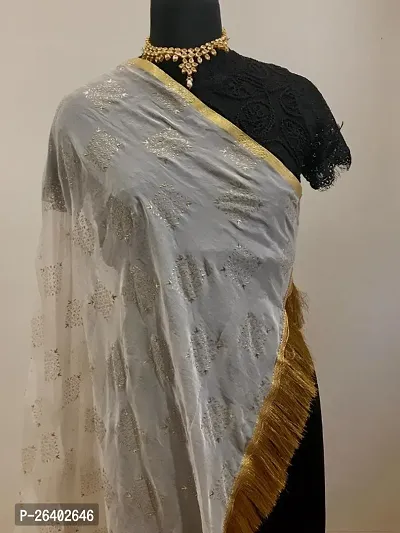 Womens Casual Chiffon White Dupatta