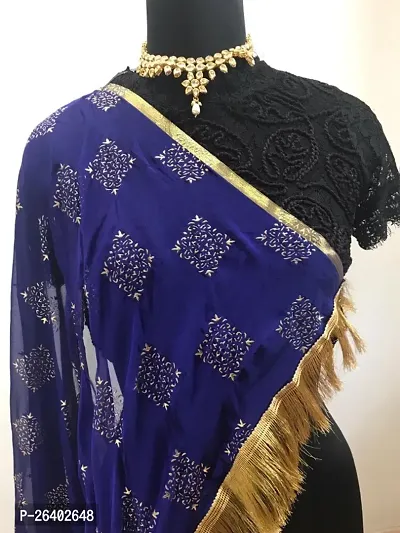 Womens Casual Chiffon Navy Blue Dupatta