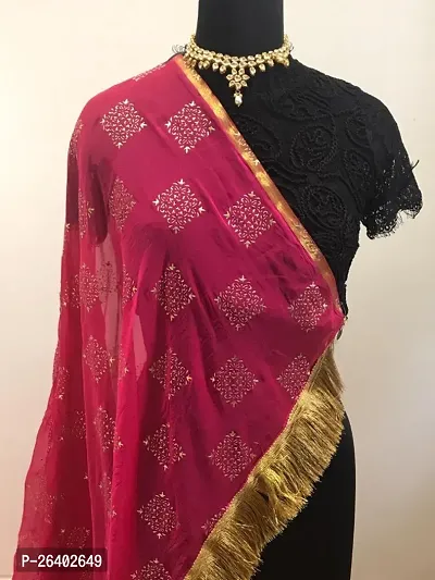 Womens Casual Chiffon Pink Dupatta