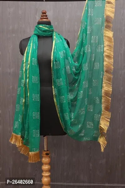 Womens Casual Chiffon Green Dupatta