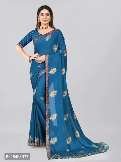 Classic Georgette Saree with Blouse piece for Women-thumb0