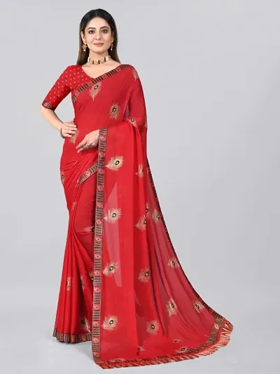 Elegant Georgette Saree with Blouse piece