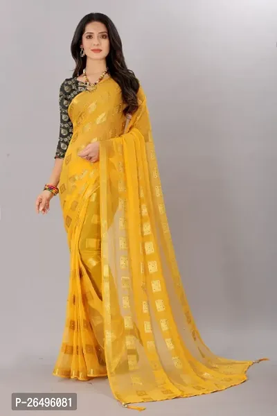 Classic Chiffon Saree with Blouse piece for Women