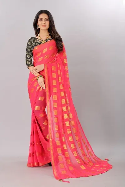 Classic Chiffon Saree with Blouse piece for Women