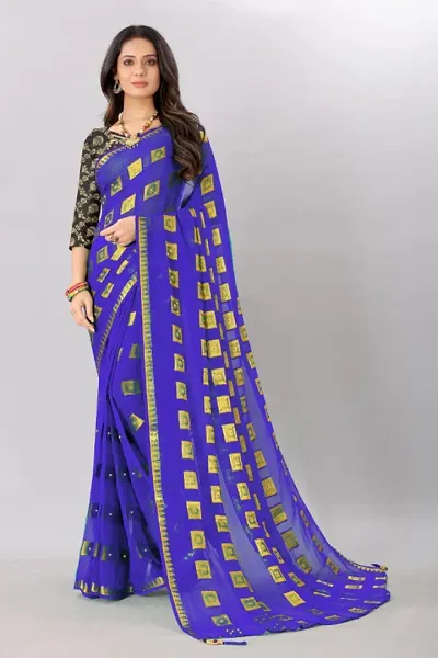 Classic Chiffon Saree with Blouse piece for Women