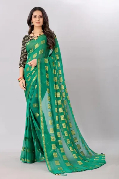 Best Selling Chiffon Saree with Blouse piece 