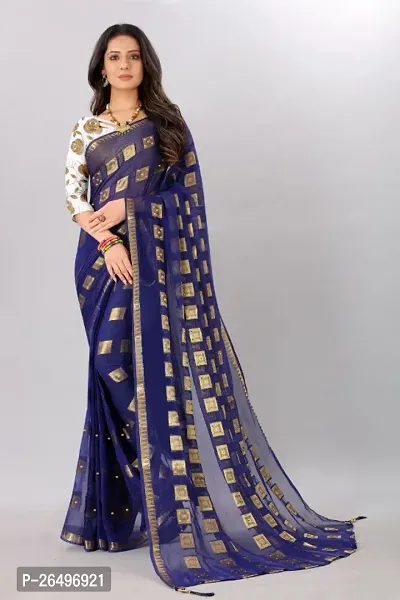 Classic Chiffon Saree with Blouse piece for Women