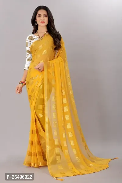 Classic Chiffon Saree with Blouse piece for Women-thumb0