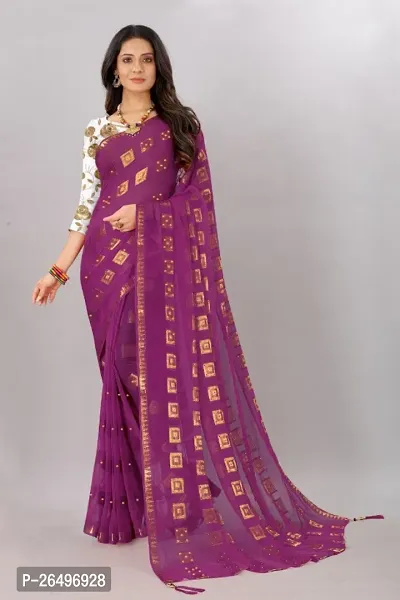 Classic Chiffon Saree with Blouse piece for Women