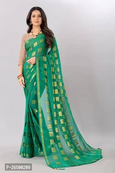 Classic Chiffon Saree with Blouse piece for Women-thumb0