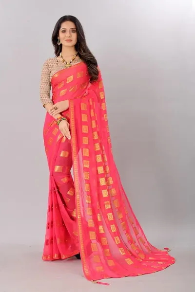 Must Have Chiffon Saree with Blouse piece 