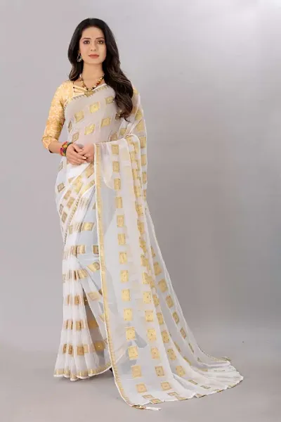 Classic Chiffon Saree with Blouse piece for Women