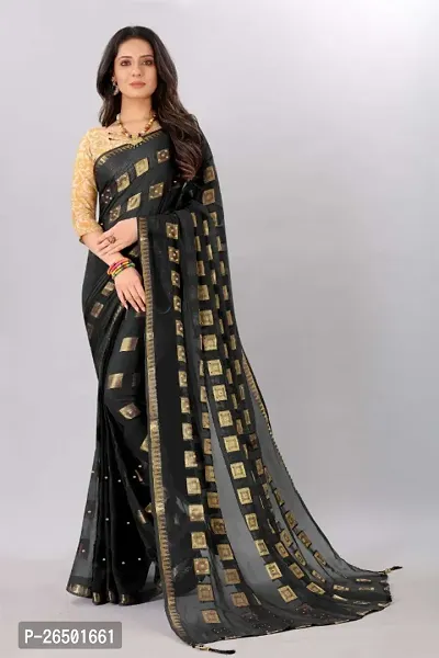 Classic Chiffon Saree with Blouse piece for Women