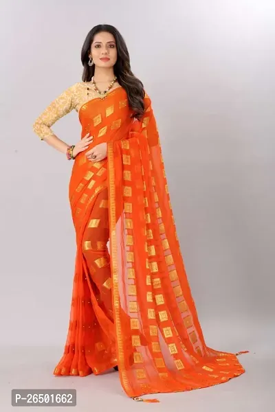 Classic Chiffon Saree with Blouse piece for Women