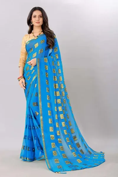 Best Selling Chiffon Saree with Blouse piece
