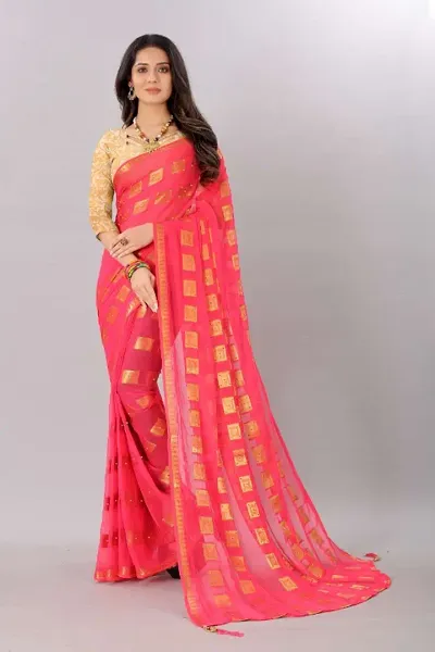 Best Selling Chiffon Saree with Blouse piece