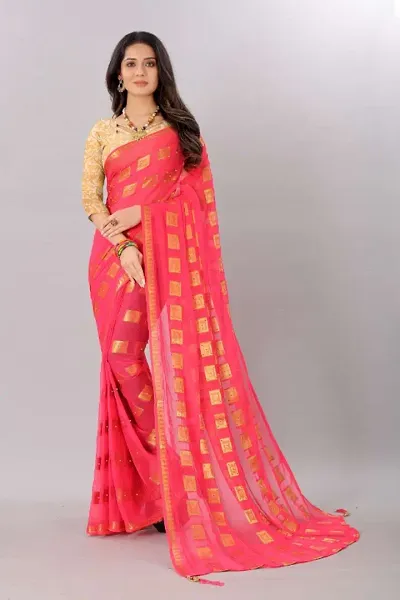 Classic Chiffon Saree with Blouse piece for Women