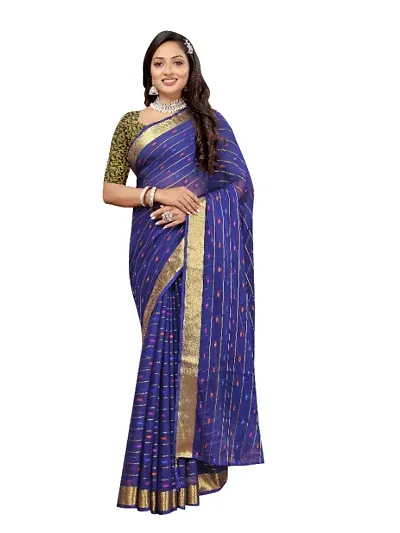 Aardiva Wovens Bollywood Chiffon Saree With Unstitched Blouse Piece