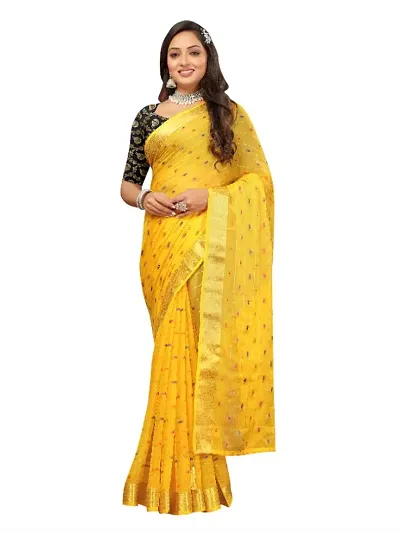 Aardiva Wovens Bollywood Chiffon Saree With Unstitched Blouse Piece