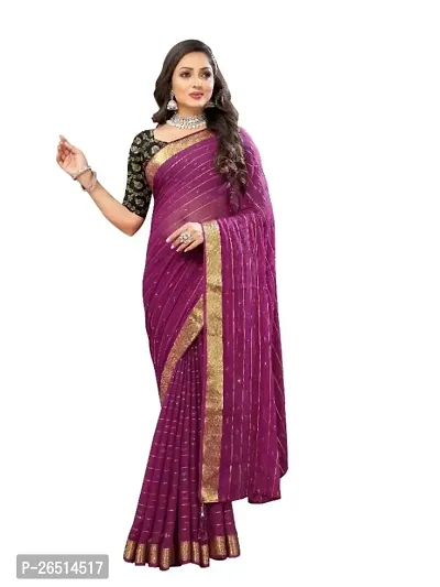 Aardiva Woven Bollywood Chiffon Saree With Unstitched Blouse Piece